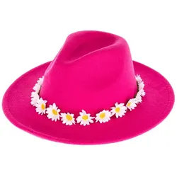 Hippie-Hut „Margeriten“, pink/weiß