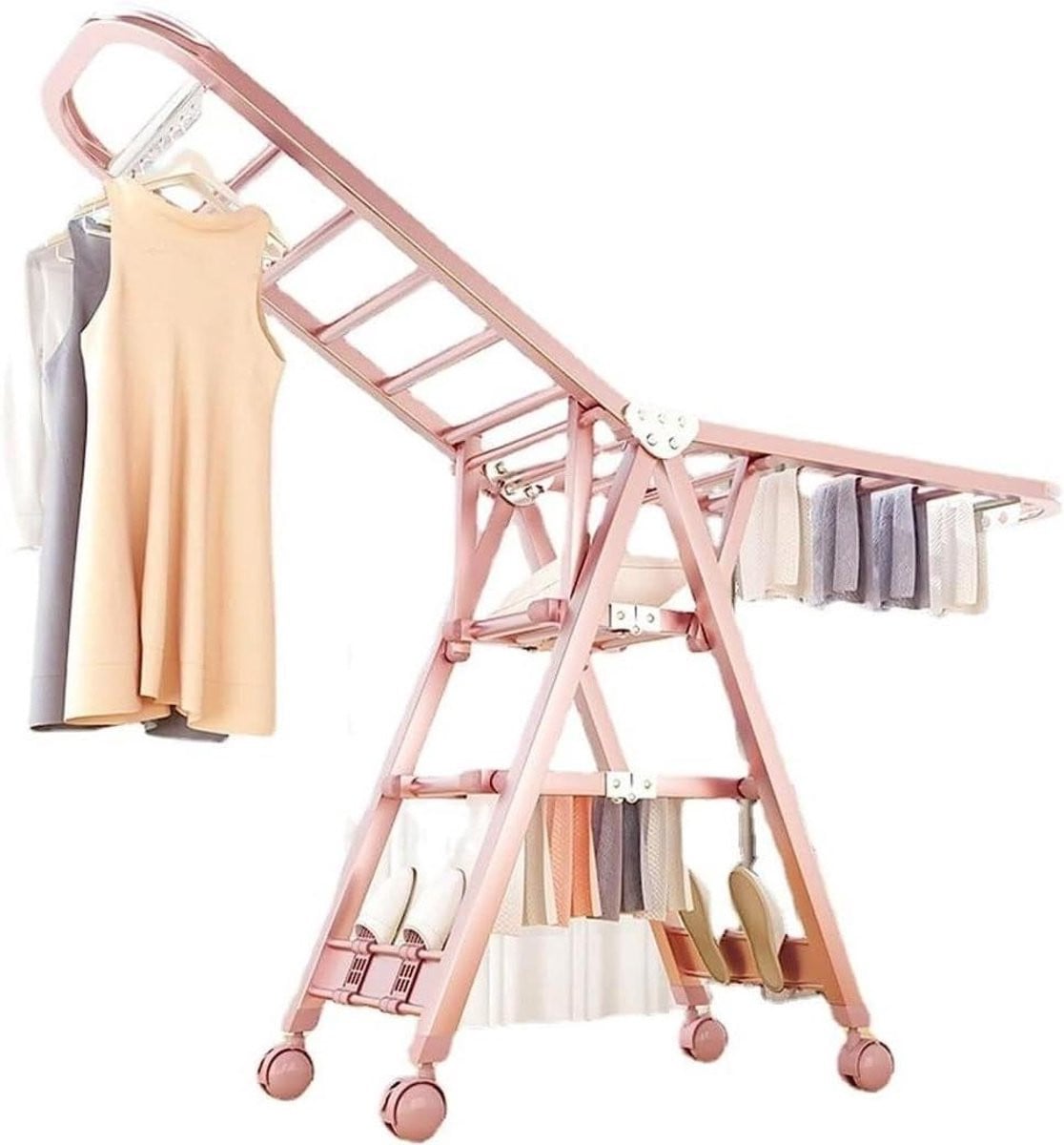 Opvouwbaar staand droogrek voor kleding, 170 cm