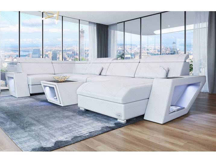 Mini Sofa Catania Eleganz U-Form aus Leder