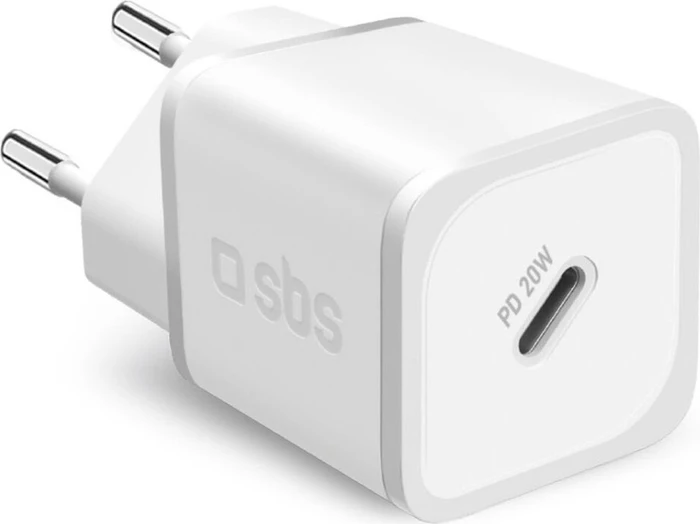 SBS PD Reiselader 20W USB-C GaN weiß