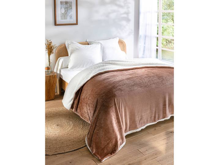 Couverture double face polaire et sherpa - Blancheporte