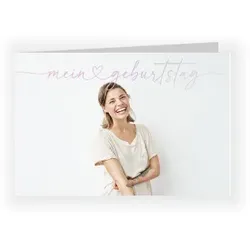 Geburtstagskarte Einladung in Weiß im Design "Herzliche Einladung" - Musterkarte