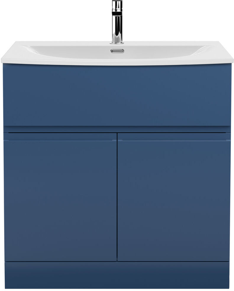 Nuie Urban Single Bathroom Vanity with Vitreous China Basin Satin Blue 810mm W