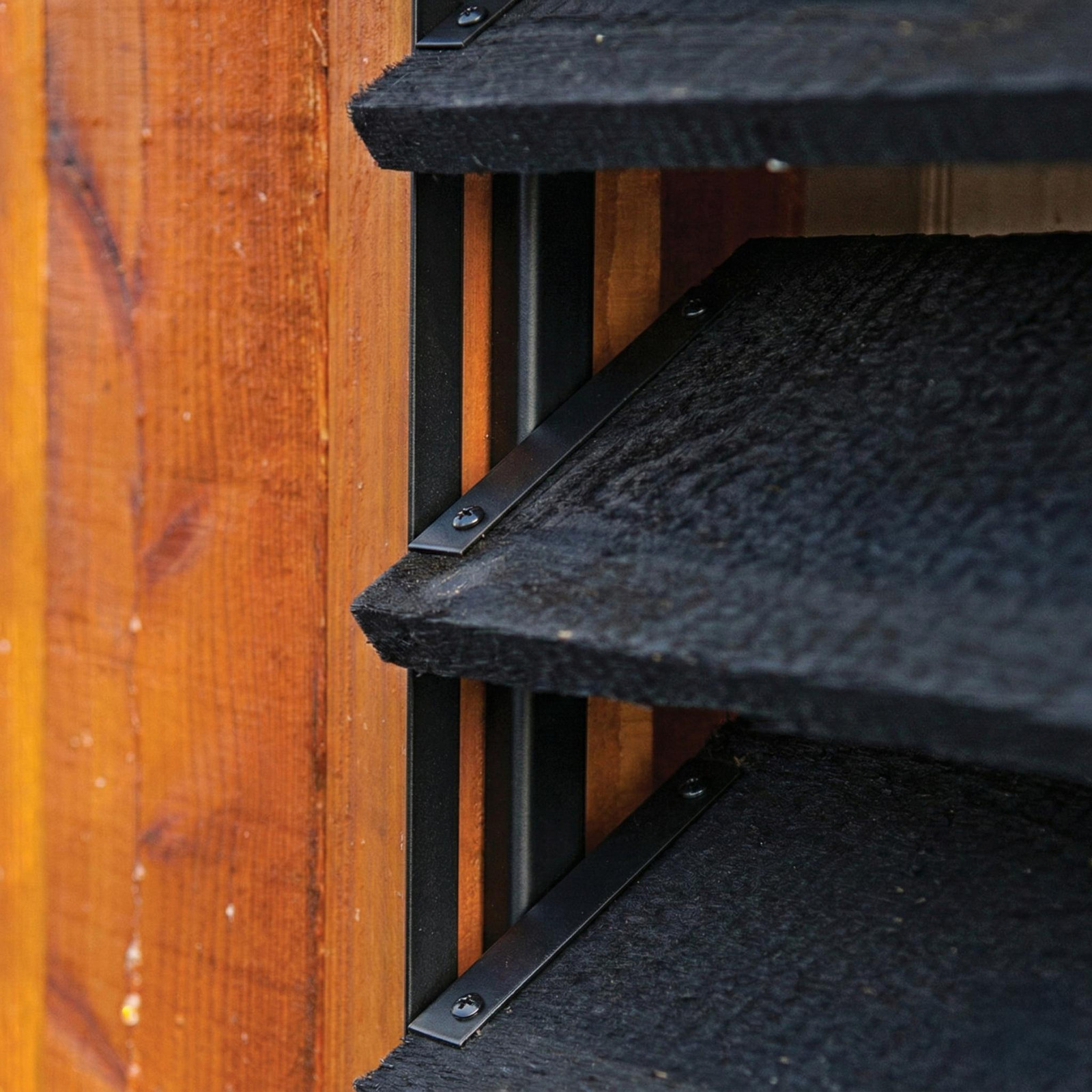 Wovar Flex Fence roestvrijstalen geleiders met draaibare lamellen, zwart, Hoogte: 165 cm, 2 stuks
