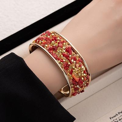 Klassisch Dicke Kette Schick Diamant Mode Stahl Armband Schmuck Blau / Schwarz / Weiß Für Täglich Ferien Date
