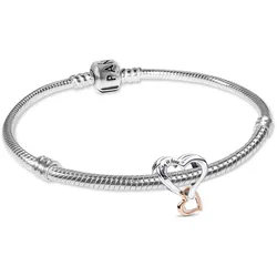 Pandora 21524 Damenarmband Starter-Set Silber Zweifarbiges Unendlichkeitsherz, 19 cm