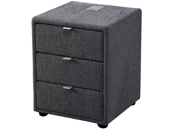 Nachtkonsole JOCKENHÖFER GRUPPE Lissy mit 3 Schubladen , grau (anthrazit 417, 09), B:44cm H:53,5cm T:45cm, Sideboards, Nachtkonsole, mit induktiver Ladeeinheit und zusätzlich USB-A und USB-C Ladeports
