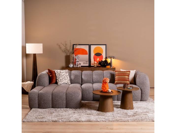 Bronx71 Ecksofa Luca Bouclé braun/grau links