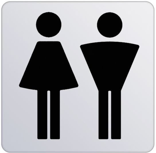Keuco Türschild Plan 14971010000 Symbol Damen/Herren, verchromt