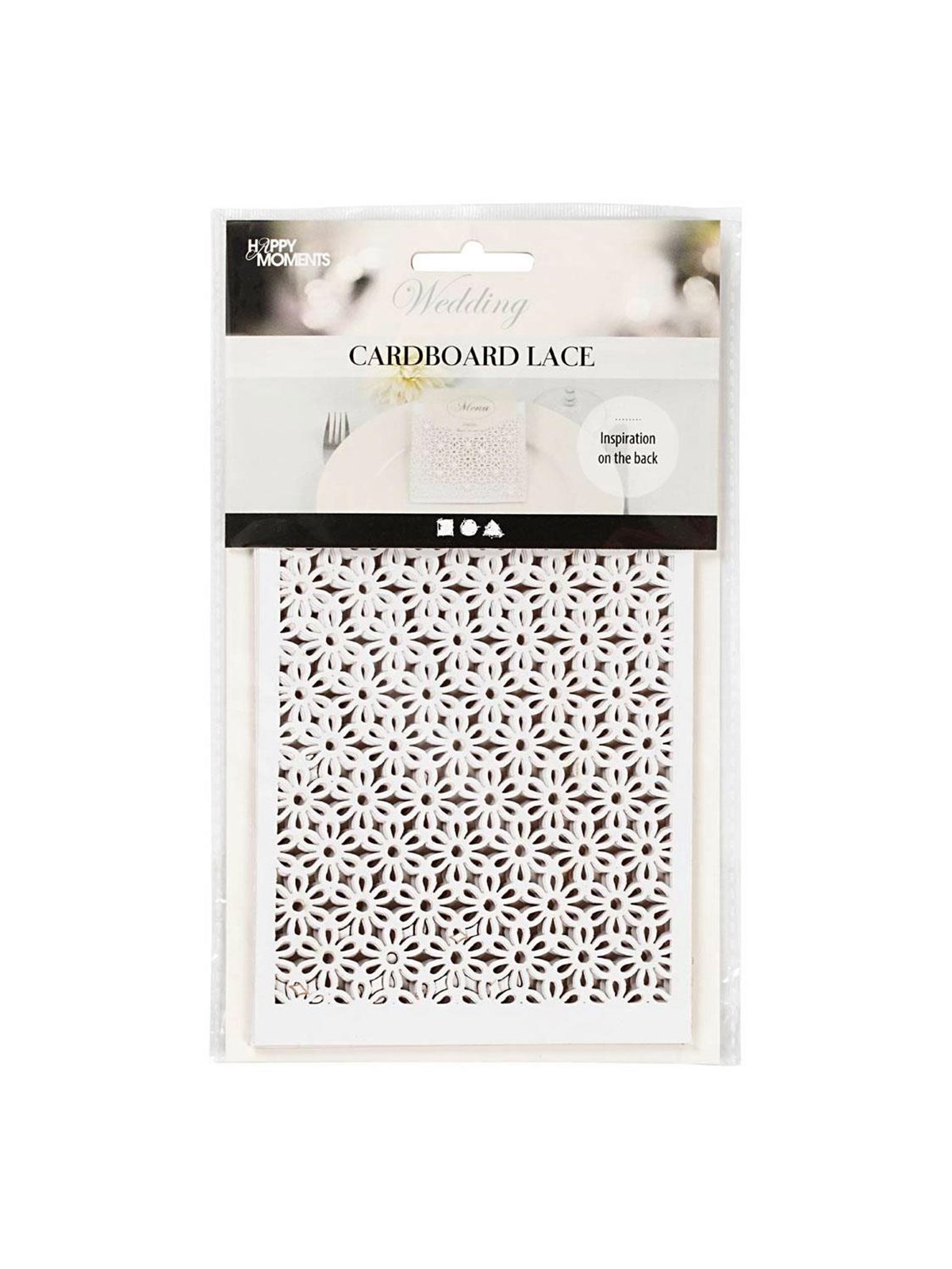 Creativ Company - Patterned Cardboard Flower White 10 pcs.