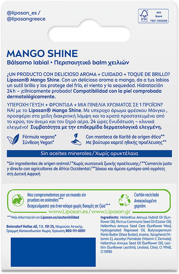 Liposan Mango Shine bálsamo labial 4,8 gr