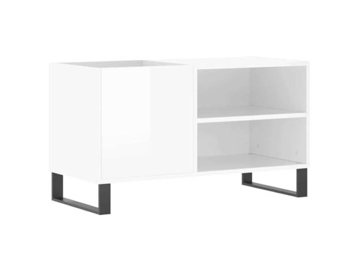 SKTQYQO Schrank für Scheiben, weiß, glänzend, 85 x 38 x 48 cm, Holz Plattenspieler-Füße, 10,2 cm, für LP-Plattenspieler, Industrie-Stil, Montage erforderlich