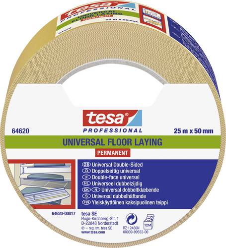 Tesa UNIVERSAL PERMANENT 64620-00017-11 Verlegeband tesa Professional Weiß (L x B) 25m x 50mm 1St.