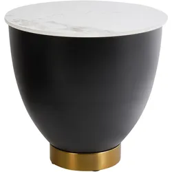 BEISTELLTISCH Schwarz/Gold/Weiß Nadine