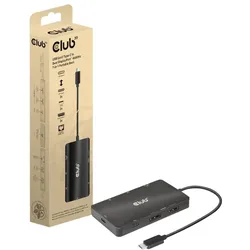 Club 3D USB Gen 2 Typ-C zu Dual DisplayPort 4k60Hz 7-in-1 Portable Dock 100W