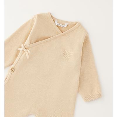 Strampler MINIBANDA "BABY BOY ROMPERS", Jungen, Gr. 50, EURO-Größen, crème brûlée, 100% Baumwolle, Overalls