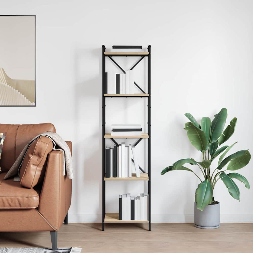 Borough Wharf Steel Bookcase Beige (5 Shelves) 153cm H x 40cm W x 30cm D
