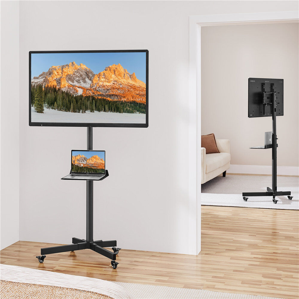 Symple Stuff Single Screen Floor Stand Mount Black 168cm H X 65cm W X 45cm D