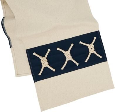 "Saro Lifestyle Coastal Cottage Rope Knots Applique Table Runner - 16""x72"""