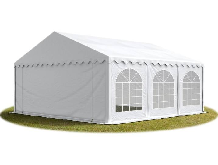 TOOLPORT Tente Barnum de Réception 5x6 m Bâches PVC 750 N blanc Cadre de Sol Jardin