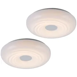LED Deckenleuchte Deckenlampe Wohnzimmerlampe 2er Set Weiß Metall D 35 cm