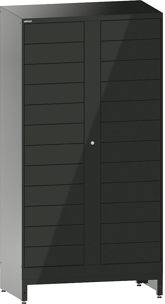 E-Multicabinet Fächerschrank, Erweiterungsmodul, HxBxT 1970 x 1000 x 580 mm, 2 x 12 Fächer, schwarz LISTA