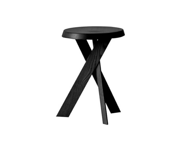 hongchenke34 Sofa Beistelltisch Holz Einfache Seite Tisch Kleine Runde Niedrigen Hocker Wohnzimmer Balkon Nachttisch(Schwarz)