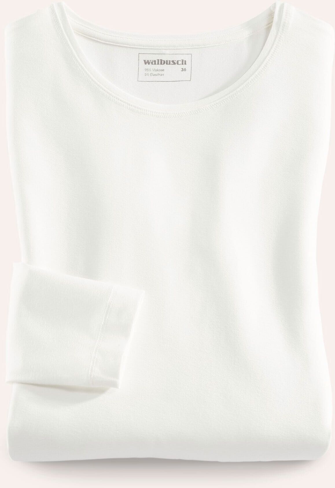 Walbusch Viskose-Shirt Langarm, normale Größen, Farbe Weiß, 44, weichfließende Viskose bequem durch Elasthan Damen