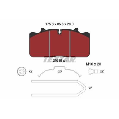 TEXTAR Bremsbelagsatz, Scheibenbremse Lightweight Technology 2928502 für DAF MAN