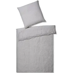 Elegante Casual Leinen Bettwäsche »Pure« Silber 7062-09  – erhältlich in 16 Größen
