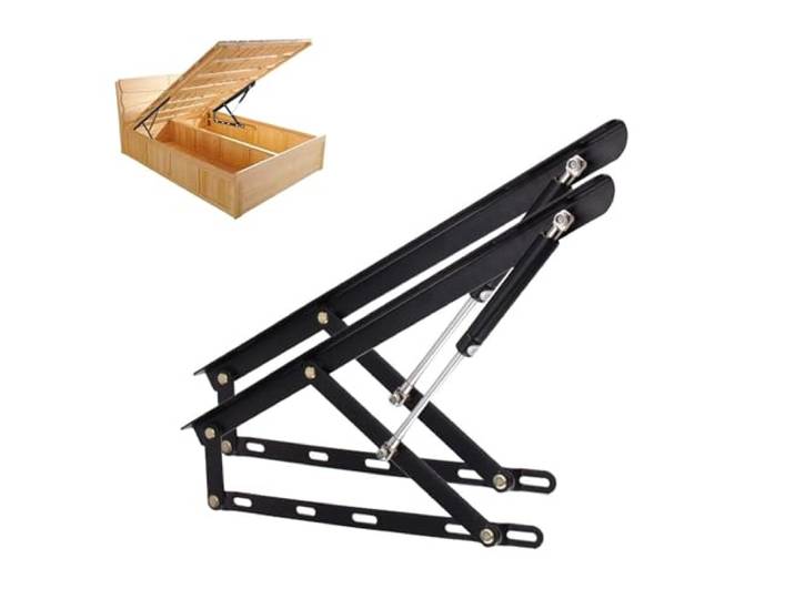 Klappbett-Hebemechanismus,Stützstange für Bett,Bett Lift Springaufbeschlag Bett aus Stahl,modernes Lattenrost Hebemechanismus für Bett platzsparendes DIY-Projekt, Aufhebe-Hardware,Schwarz(1200mm)