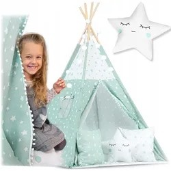 Nukido Tipi-Zelt für Kinder mit Girlande und Kissen