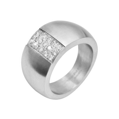 Fingerring AKZENT "Dakota, hautverträglich" Gr. 56, silber (silberfarbig), Fingerringe, Damen, 56, Edelstahl, Fingerring