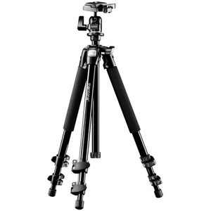 Mantona Stativ Basic Scout, Höhe bis 144cm, für Kamera, mit Kugelkopf, Dreibein