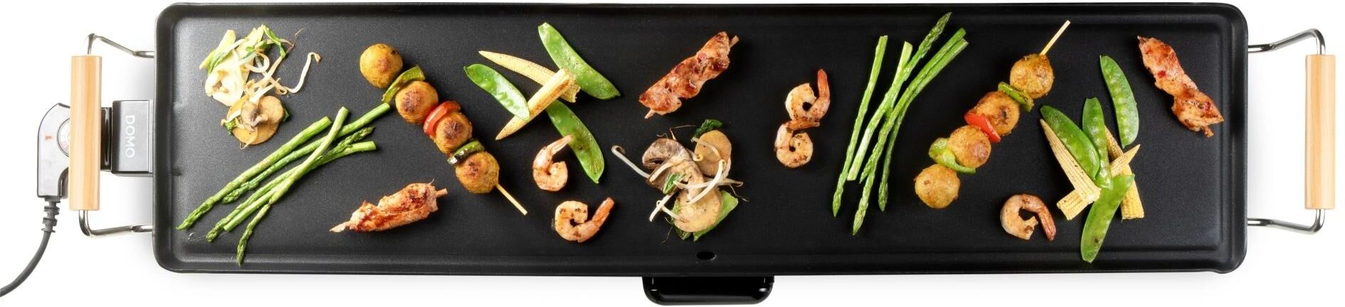 Tischgrill DOMO "DO8313TP", schwarz, Kontaktgrill_Standgrill_Tischgrill_Teppanyakigrill, Tischgrill schwarz Einheitsgröße