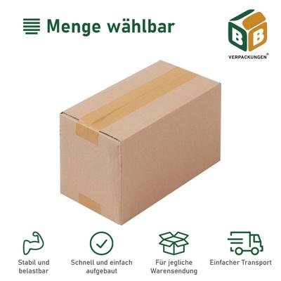 BB-Verpackungen GmbH 300 x Faltkarton (240 x 130 x 130 mm) stabil 1-wellig Versandkarton Päckchen DHL Hermes Schachtel Box Paket braun BB-Verpackungen