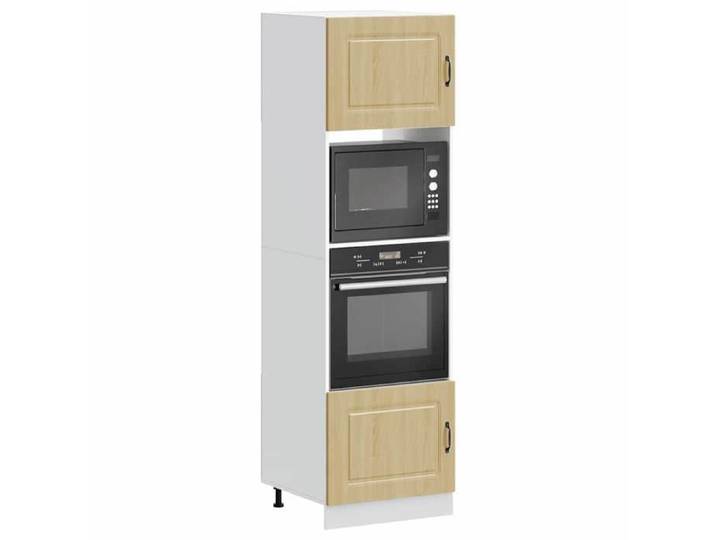 Armoire à four en bois d'ingénierie - JILI'S - 2 pièces - Chêne Sonoma - 60x57x207 cm - Pieds réglables