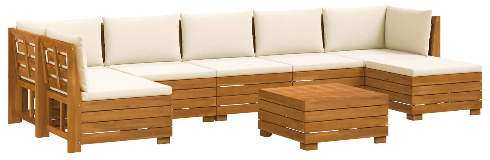 vidaXL 8 stk. Outdoor-Sofagarnitur Massivholz Akazie Braun