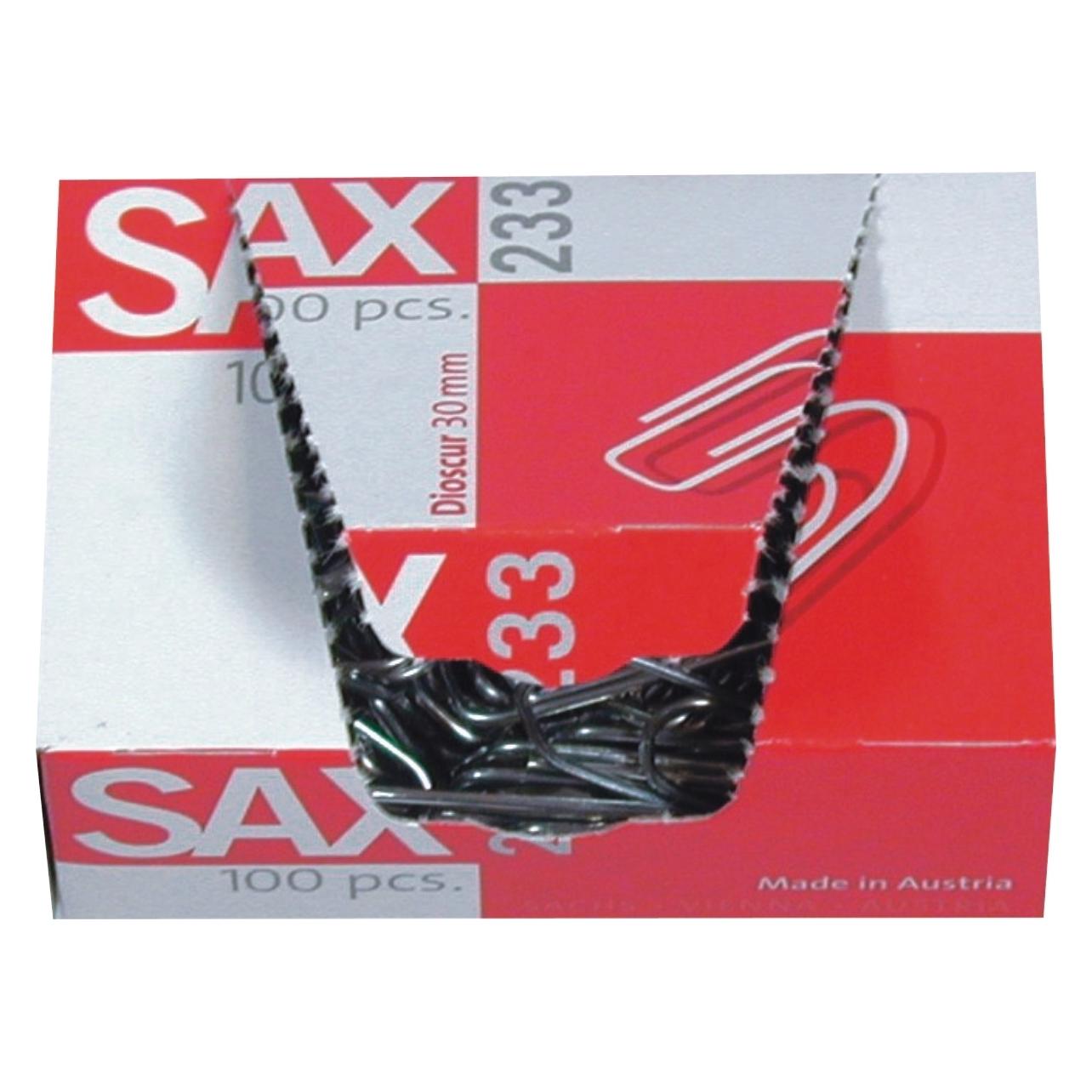 SAX Büroklammer spitze Form 30mm Metall verzinkt 100 St./Pack. (100x) (1-233-00)