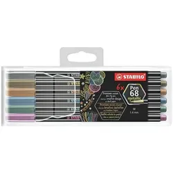 Stabilo 6er-Pack Fasermaler »Pen 68 Metallic«