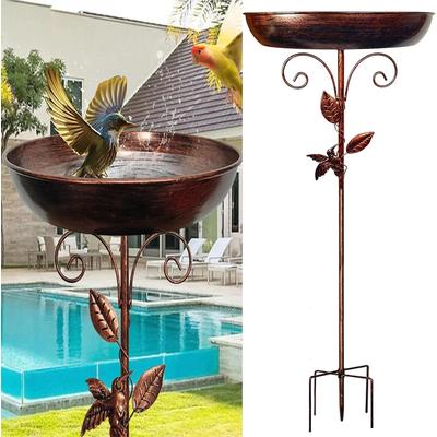 Uplifted Finds Garden Birdbath Sturdy Iron Standing Outdoor Vintage Bird Bath Bowl For Patio Yard d
