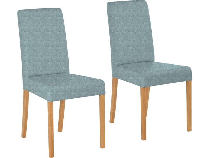 4-Fußstuhl HOME AFFAIRE Bologna , blau (hellblau (fantasy 8214), natur), B:44cm H:91cm T:56cm, Holzwerkstoff, Massivholz, Stühle, Gestell aus Massivholz