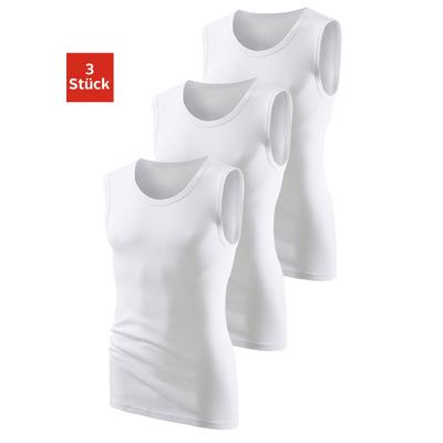 Muscleshirt H.I.S, Herren, Gr. 5M, weiß, Feinripp, Obermaterial: 100% Baumwolle, unifarben, Basic, figurbetont normal, Rundhals, eingefasste Kante, Shirts, aus weicher Feinripp-Qualität