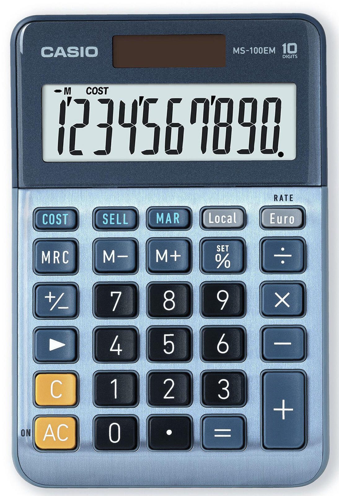 CASIO Tischrechner MS-100EM blau MS-100EM-W-EP