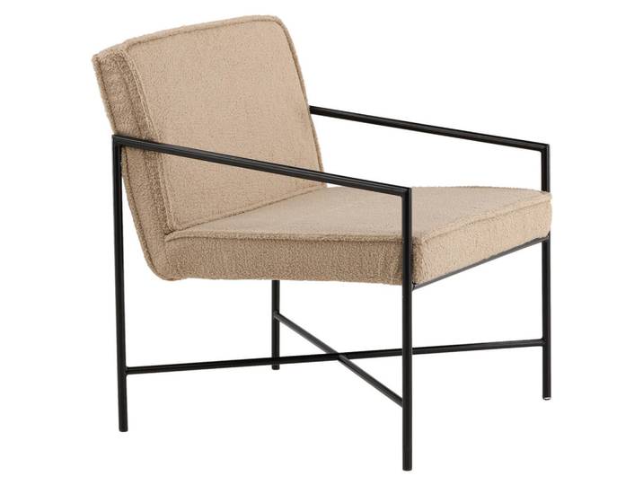 Livetastic Sessel, Schwarz, Beige, Metall, 66x78x65 cm, abwischbar, Wohnzimmer, Sessel, Sonstige Sessel
