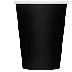 Bunte Pappbecher – schwarz, 250 ml, 6 Stück