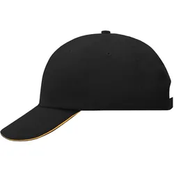 Basecap Raver"MB6112 "6-Panel-Sandwich - schwarz/orange