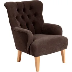 SESSEL Kaiya Bezug Veloursstoff Buche natur / braun