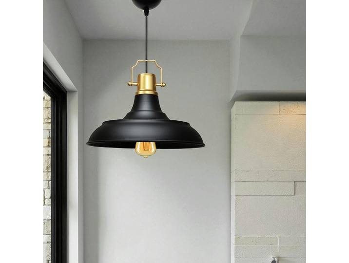 Suspension industrielle vintage en métal SILE - Noir