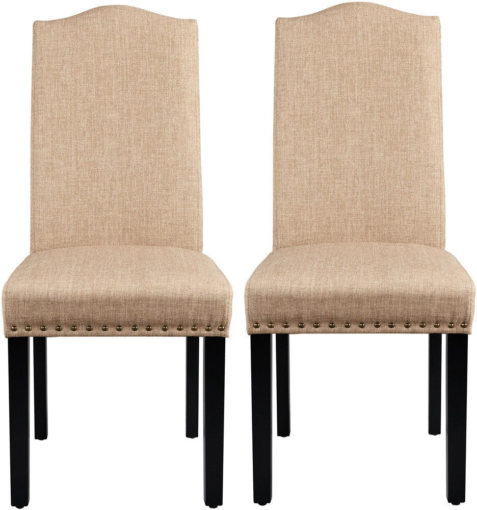 Yaheetech 50.5cm H Fabric Upholstered Side Chair Khaki 103cm H X 45.5cm W X 62cm D